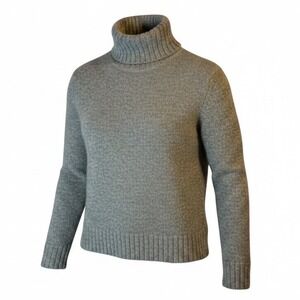 Lulus Gray Turtleneck Sweater S Oversized Fuzzy Knit Cozy Pullover